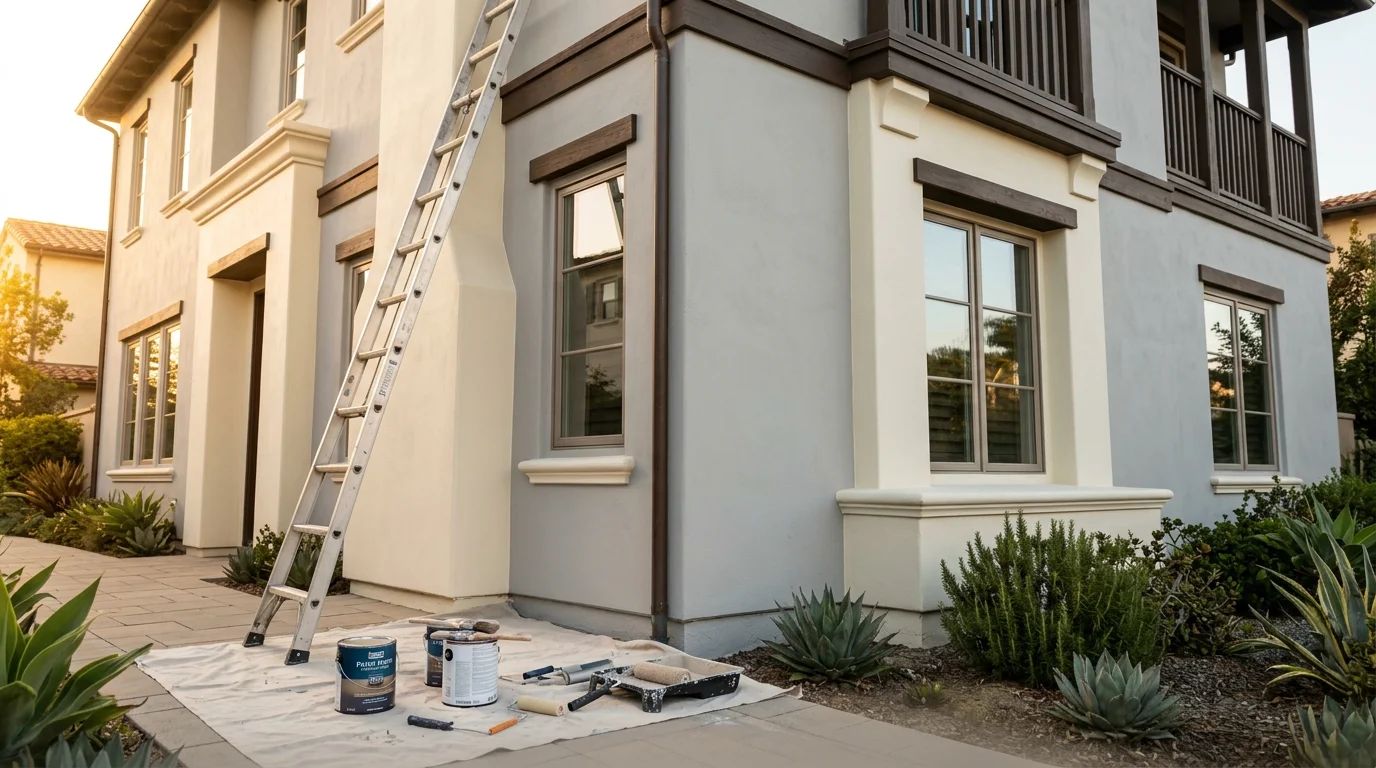 Professional painter applying interior paint to a residential wall
